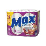 Papel Higiênico Folha Dupla Max Pure 4 Pacotes C/16 Rolos De 30m Max Pure