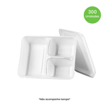 Marmitex Retangular de Isopor sem Tampa, 3 Divisórias, 900ml, com 300 Unidades Ultratherm