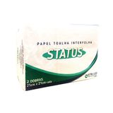 Papel Interfolha  100% Celulose 21x21cm 2 Dobras Status C/1.000 Folhas Ouroppel