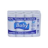 Papel Toalha Bobina Branco Baby 8 Rolos De 50m Bela Toalha