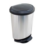 Lixeira 45L com Pedal, Borda e Trava para Saco Inox - Arqplast