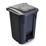 Lixeira 60l Preta Com Roda, Pedal E Tampa Click Arqplast Arqplast