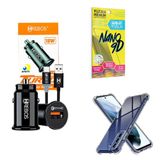 Kit Carregador Veicular + Capinha Samsug S21fe + Película 9d