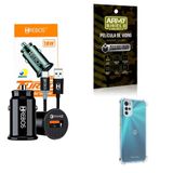 Kit Carregador Veicular + Capinha Motorola G22 + Película 3d
