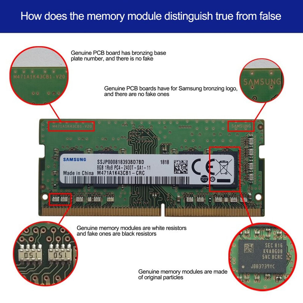 Notebook Ddr4 8g 2400 Módulo De Memória Fácil De Usar Azul 4g Stan