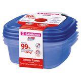 Conjunto 3 Potes Plásticos Ultraprotect 1,3l Sanremo