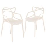 Kit 2 Cadeiras Design Jantar Cozinha Masters Allegra Creme