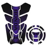 Kit Protetor Tanque Adesivo Moto Honda Acima 2018 Azul Cor Azul