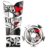 Kit Protetor Tanque E Bocal Adesivo Moto Yamaha Fz15 Pernalonga Vermelho Cor Vermelho