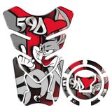 Kit Protetor Tanque Adesivo Moto Honda Acima 2018 Vermelho Pernalonga Cor Preto Vermelho