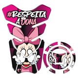 Kit Protetor Tanque Adesivo Moto Honda Acima 2018 Minnie Cor Rosa