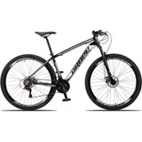 Bicicleta Aro 29 Dropp Race 24 Vel Câmbio Traseiro Shimano Freio A Disco Bike Mtb Alumínio Preto+cinza