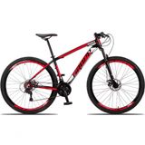 Bicicleta Aro 29 Dropp Race 24 Vel Câmbio Traseiro Shimano Freio A Disco Bike Mtb Alumínio Preto+vermelho