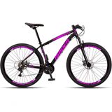 Bicicleta Aro 29 Raider Z3x 24 Vel Câmbio Traseiro Freio A Disco Bike Mtb Alumínio Preto+rosa