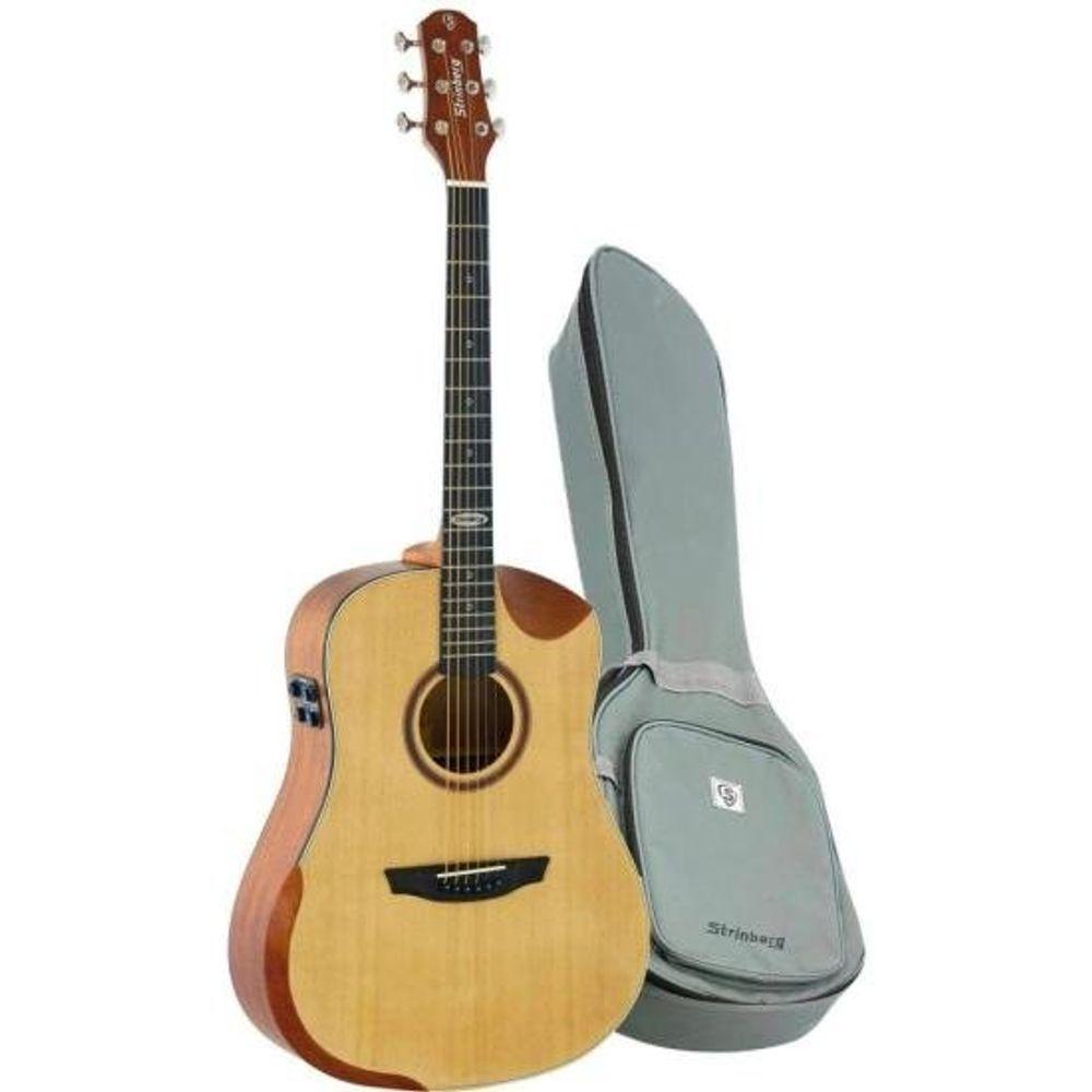 Viol�ão Eletroacústico Strinberg Sd301hcr Folk Natural Satin