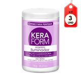 Kit C/03 Skafe Keraform Ametista Creme P/ Pentear 1kg