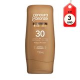 Kit C/03 Cenoura &amp; Bronze Fps30 Protetor Solar C/ Cor 110ml