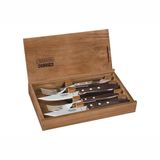 Conjunto De Talheres Para Churrasco Em Aço Inox Jumbo 5&quot; Polywood Castanho 4pçs - Tramontina