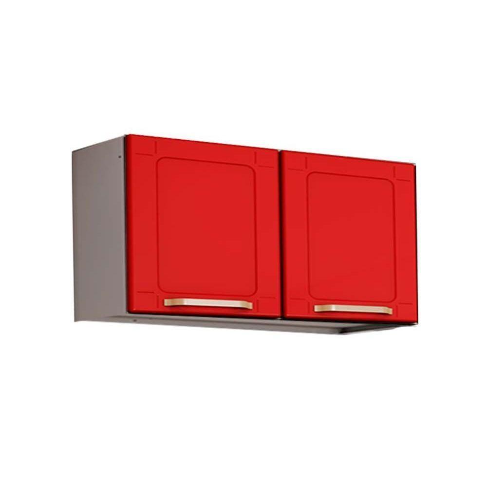 Armário Aéreo Cozinha Modulado Colors 6000 2 Portas Branco/vermelho - Bertolini