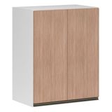 Armário Perola 60cm 2 Portas Luciane Branco Polar C/cumaru