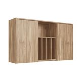Aéreo 120cm 2 Portas Com Porta Pratos Maldivas Decibal Carvalho Oak