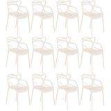 Kit 12 Cadeiras Design Jantar Cozinha Masters Allegra Creme