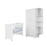 Quarto Para Bebê Berço E Guarda Roupa Branco - Qmovi