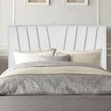 Cabeceira Estofada Bélgica 140cm Casal Para Cama Box Quarto Corino Branco - Gat Magazine