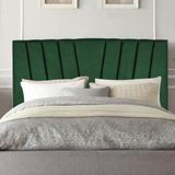 Cabeceira Estofada Bélgica 195cm King Size Para Cama Box Quarto Suede Verde - Gat Magazine