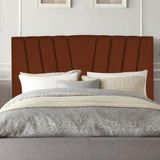 Cabeceira Estofada Bélgica 195cm King Size Para Cama Box Quarto Suede Terracota Telha - Gat Magazine