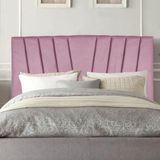 Cabeceira Estofada Bélgica 140cm Casal Para Cama Box Quarto Suede Rosa Bebê - Gat Magazine