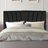 Cabeceira Estofada Bélgica 160cm Queen Size Para Cama Box Quarto Corino Preto - Gat Magazine