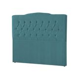 Cabeceira Cama Box Casal Queen King Estofada Capitonê Camburiu 195cm Veludo Azul - Cor: Preto