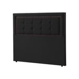 Cabeceira Estofada Cama King Casal Queen Capitonê Grécia 195cm Veludo Preto - Cor: Preto