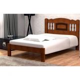 Cama De Casal Bella De Madeira Maciça Angelim Pedra/tauari - Cor Castanho