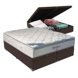Cama Box Com Baú King E Colchão Freedom Ortobom D33 Cor:marrom