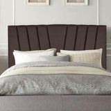 Cabeceira Estofada Bélgica 195cm King Size Para Cama Box Quarto Suede Marrom - Gat Magazine