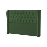 Cabeceira King Casal Estofada Capitonê Box Clara 195cm Veludo Verde - Cor: Preto