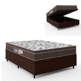 Cama Box Baú Casal Colchão Espuma Orthoface Polar