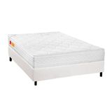 Cama Box Casal: Colchão Espuma D33 Orthocrin Royal Plus + Base Crc Courano White(138x188)