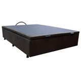 Base Cama Box Baú Casal Suede Marrom