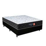 Cama Box Casal + Colchão Espuma D33 Semi Ortopédico Extra Firme Comfort Prime 72x138x188 Cor:preto