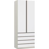 Guarda-roupa 2 Portas 90 Cm Legno Crema Com Branco Mat