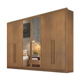 Guarda Roupa 100% Mdf 6 Portas 8 Gavetas Com Espelho Cumaru