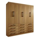 Guarda Roupa Casal 6 Portas 12 Gavetas 100% Mdf Mônaco D&#39;doro Cinamomo