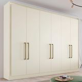 Guarda-roupa Casal Argos 6 Portas 6 Gavetas 100% Mdf Off White - Mademarques