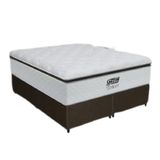 Cama Box Queen Colchão De Molas Ensacadasbranco Marrom