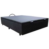 Base Cama Box Baú Casal Suede Preto