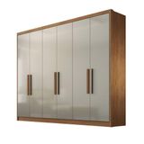 Guarda Roupa 100% Mdf 6 Portas 8 Gavetas Cumaru Fendi