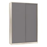 Guarda-roupa 2 Portas De Correr 160cm Crema Com Cinza Puro